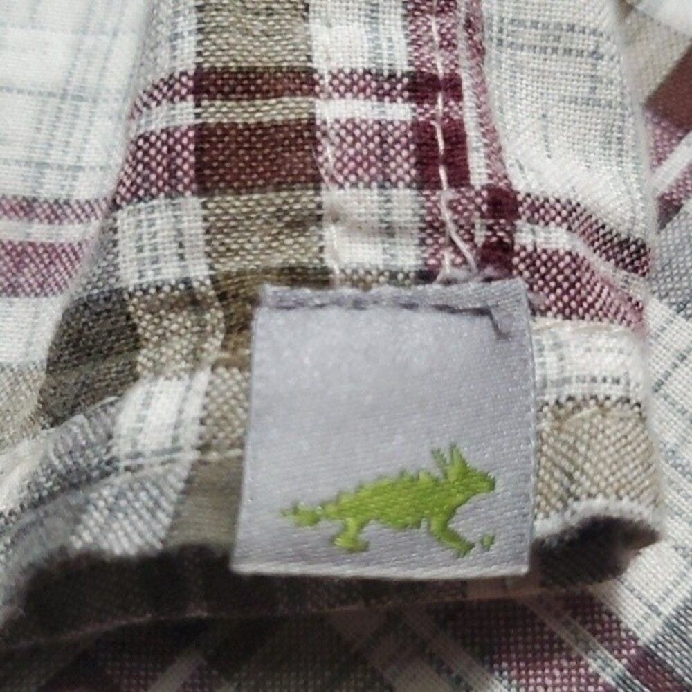 Horny Toad & Co Men's‎ Long-sleeve Button Front Plaid Shirt  Cream/Maroon XL - Picture 7 of 10